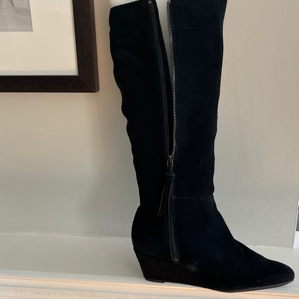 Anne Klein suede Black Knee-High Women's Boots